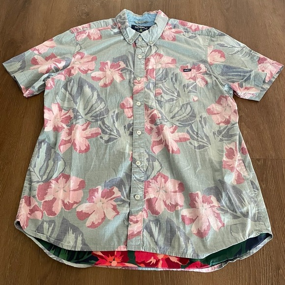 Chubbies Mens Large Tropical Floral Button Down Hawaiian Short Sleeve Shirt - Picture 1 of 7